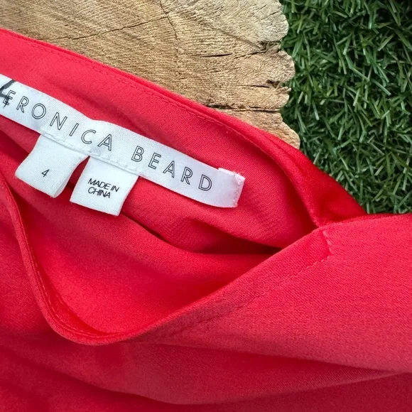 VERONICA BEARD Fay La Chain-detail Dress In Papaya Long Sleeve Size 4 NWOT - Picture 10 of 13